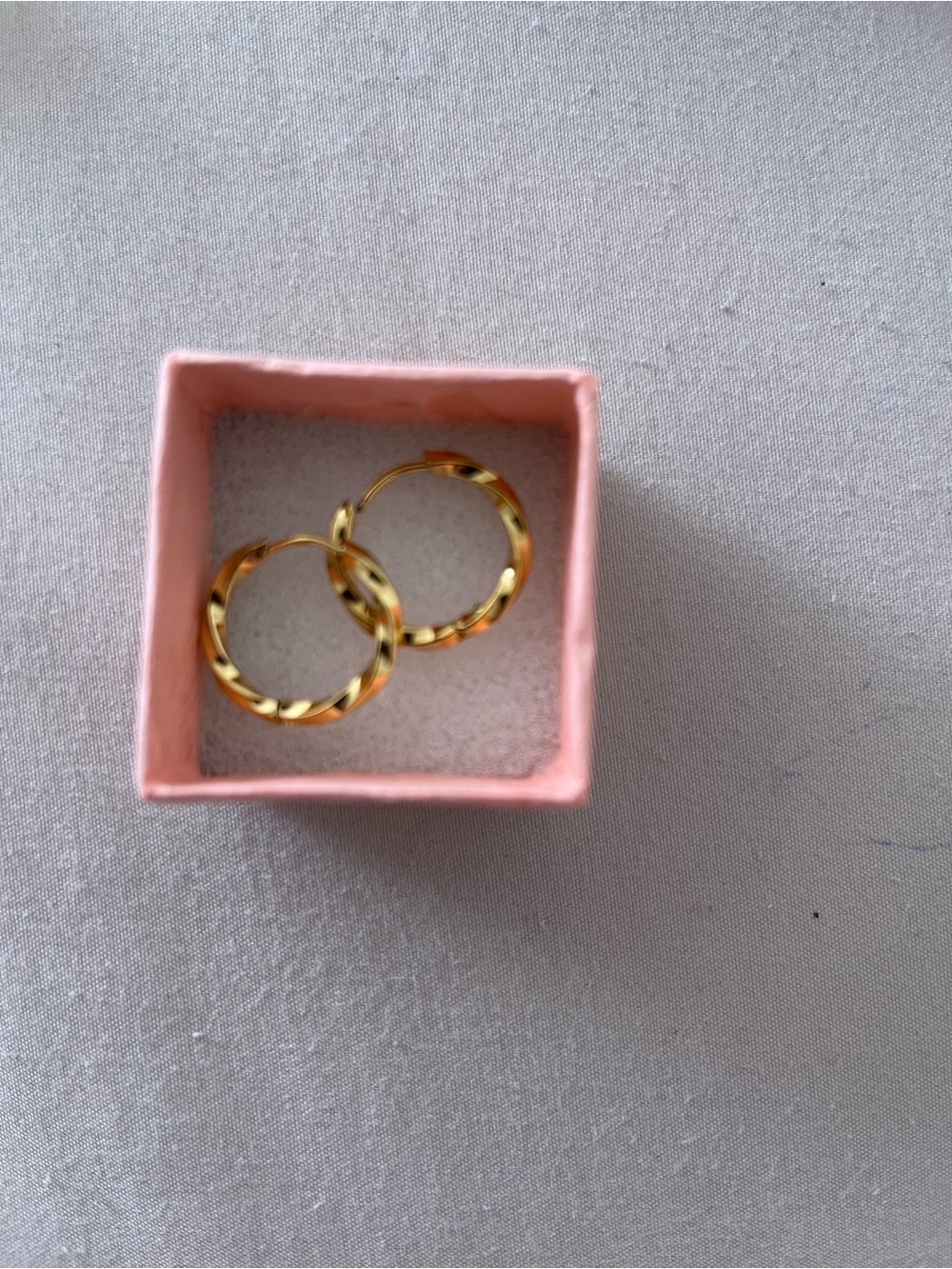 Gold Twisted Hoop Earrings - Women Jewelry 14mm 0.55 in Non tarnish (New)